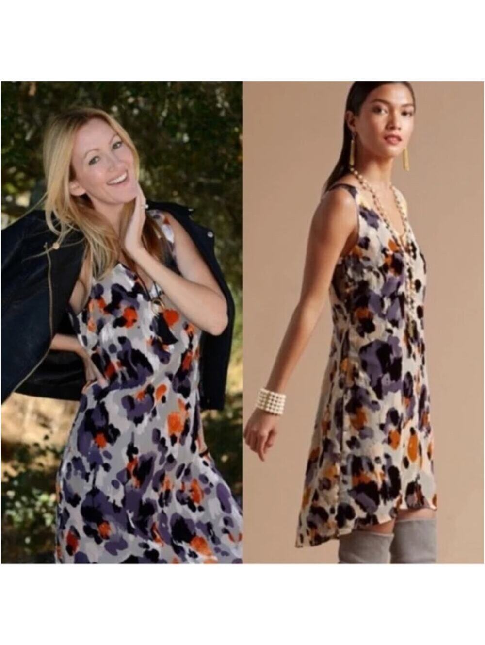 Cabi EUC Women's Radiant Beauty Sleeveless Burnout Velvet Mini Dress M